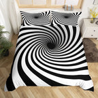 Rainbow Stripes Duvet Cover King Queen Visual Abstraction Bedding Set Optical Illusion Comforter Cover Geometric Quilt Cover