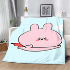 Asamimichaan Asleep Cute Asamimi Square Printed Blanket Picnic Blankets Warm Blanket Soft and Comfortable Blanket Home Travel