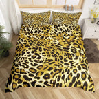 Leopard Print Bedding Set Animal Skin Duvet Cover For Kids Teens Adult Quilt Cover Polyester Comforter Cover With Pillowcase