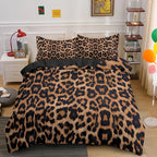 Leopard Print Bedding Set Animal Skin Duvet Cover For Kids Teens Adult Quilt Cover Polyester Comforter Cover With Pillowcase