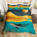 Medieval Boho Century Modern Duvet Cover Set Abstract Geometric Rainbow Sun Circles Comforter Cover Microfiber Soft Bedding Set