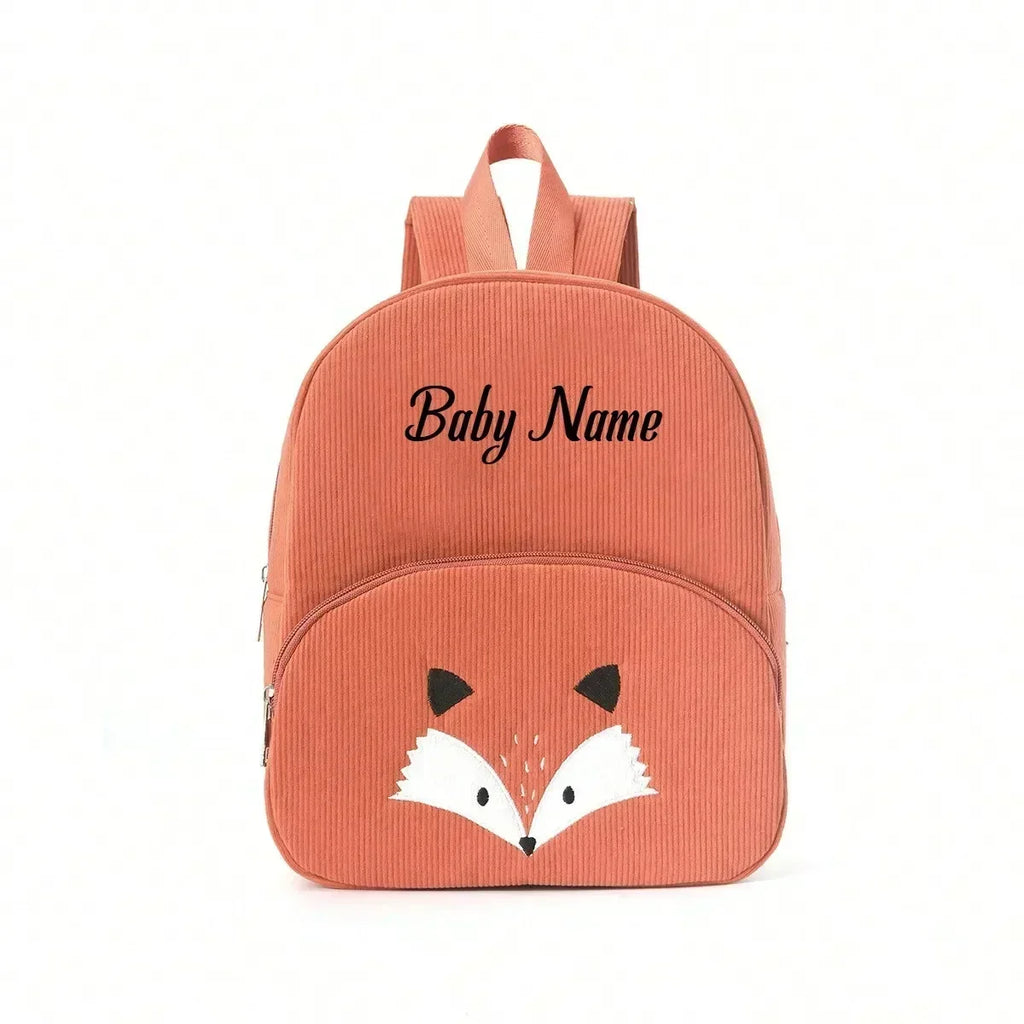Personalized Corduroy Backpack Custom Name Embridery Kindergarten Schoolbags for Children Girls Boys Back to School