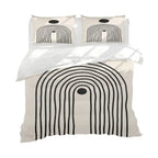 Mid Century Modern Duvet Cover Set King Abstract Geometric Balance Shapes Rainbow Sun Circles Boho Comforter Cover Bedding Sets