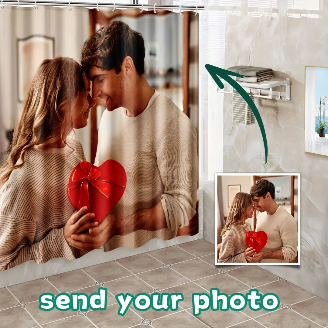 Custom Photo Waterproof Shower Curtain Set - LinQton Custom product photo
