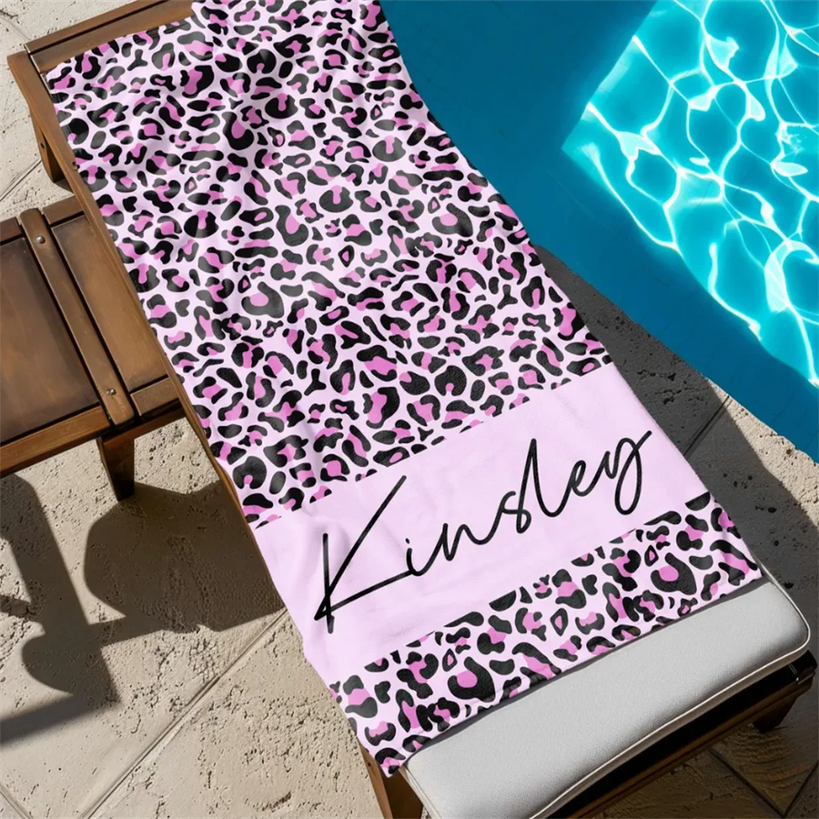 Personalized Striped Microfiber Beach Towel