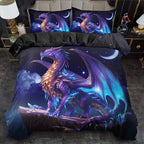 3D Dragon Pattern Psychedelic Aesthetic Duvet Cover Set Theme Soft Breathable Knitted Digital Printed Polyester Bedding Set
