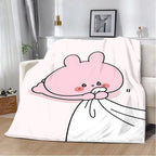 Asamimichaan Asleep Cute Asamimi Square Printed Blanket Picnic Blankets Warm Blanket Soft and Comfortable Blanket Home Travel