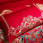 100/140CT Long-staple cotton Chinese-style wedding festive 4-pcs duvet cover set a witness to marriage and love, home decoration