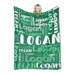 Personalized Name Flannel Throw Blankets For Girls Boys Birthday Gift