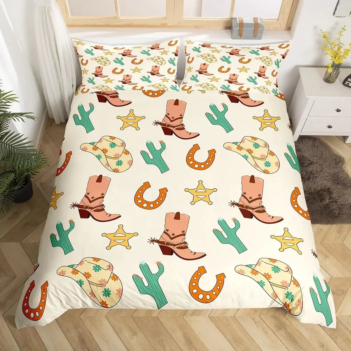 Rustic Farmhouse Horseshoe Duvet Cover Set - LinQton Custom product photo