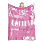 Personalized Name Flannel Throw Blankets For Girls Boys Birthday Gift