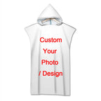 Customization Photo Beach Towels Bath Towels Quick Dry Hooded Cloak Adult Kids Poncho Parent-Child Bathrobe for Swimming Surf
