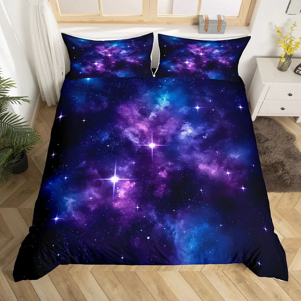 Galaxy Duvet Cover Starry Sky Bedding Set Twin Full Queen King Mysterious Outer Space Comforter Cover For Boys Girl Room Dorm
