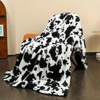 1pc Soft and Cozy Cow Printed Flannel Blanket - Perfect Gift for Family and Friends