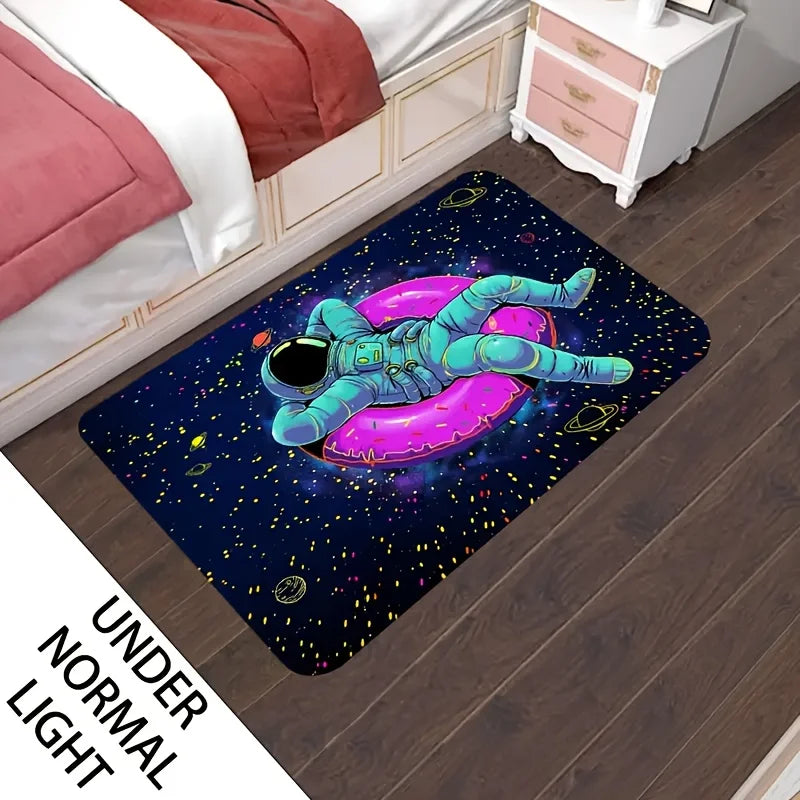Neon Astronaut Non-Slip Area Rug