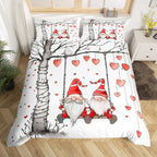Red Roses Duvet Cover Twin Queen Happy Valentine's Day Bedding Set Romantic Flowers Comforter Cover Cute Love Heart Quilt Cover
