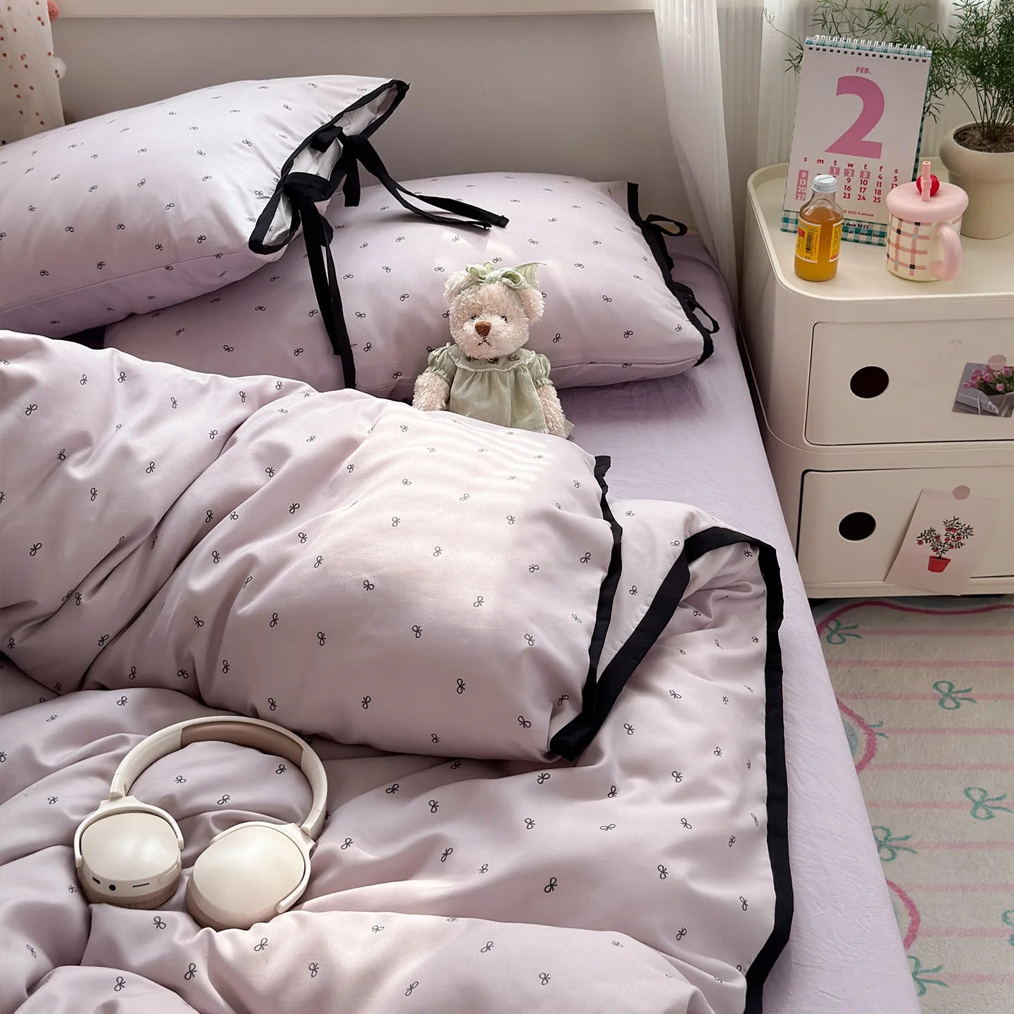 Ins Nordic Bedding Set Simple Style Striped Duvet Cover Set Soft Flat Sheet Single Twin Size Double Bed Sheet Set For Bedroom