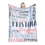 Personalized Name Flannel Throw Blankets For Girls Boys Birthday Gift