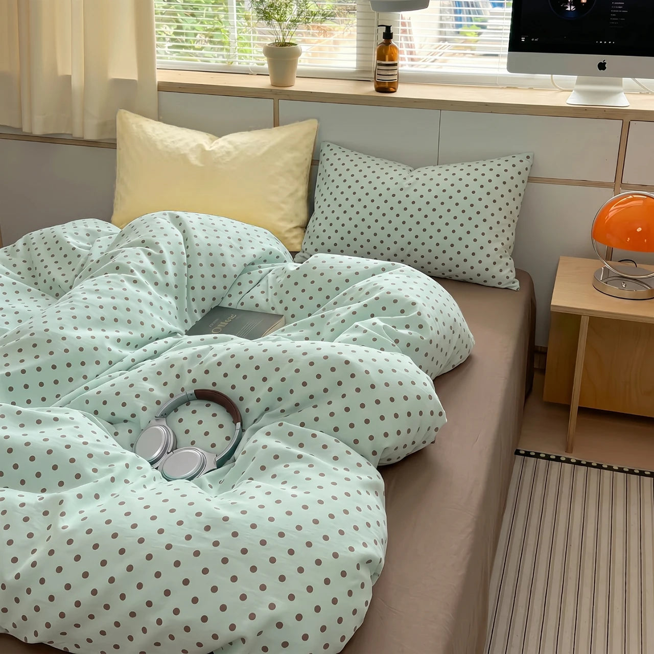 Ins Nordic Bedding Set Simple Style Striped Duvet Cover Set Soft Flat Sheet Single Twin Size Double Bed Sheet Set For Bedroom