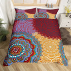 Bohemian Floral Duvet Cover Paisley Mandala Comforter Cover Microfiber Geometry Aztec Mexican Style Bedding Set Twin Queen Size