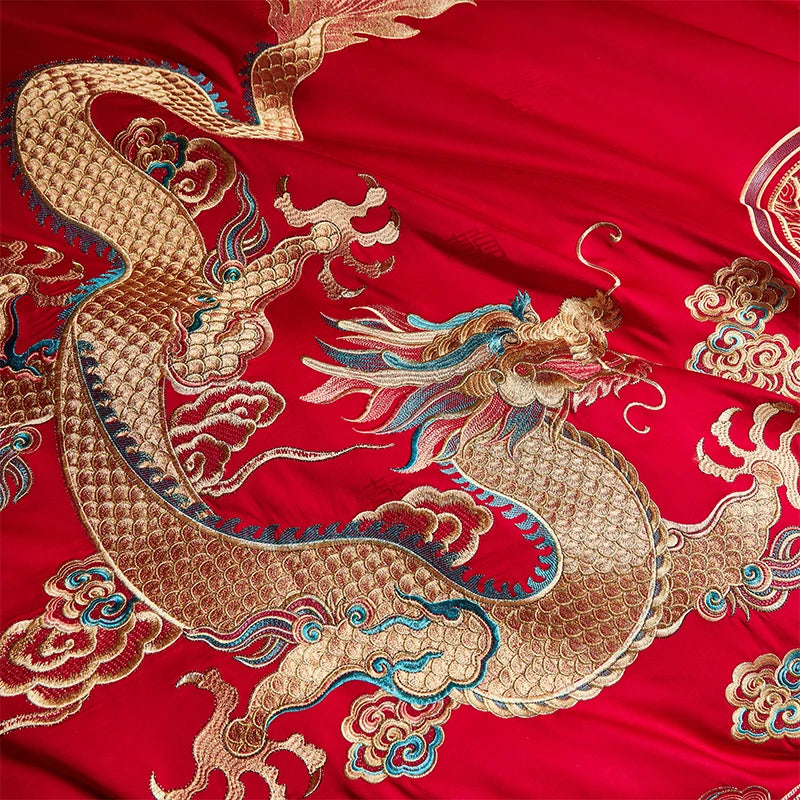 100/140CT Long-staple cotton Chinese-style wedding festive 4-pcs duvet cover set a witness to marriage and love, home decoration