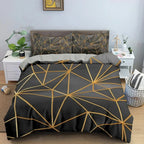 TOP Stripe Geometric Bedding Set Breathable Duvet Cover With Pillowcase Adults Queen King Size Quilt Cover Home Textiles