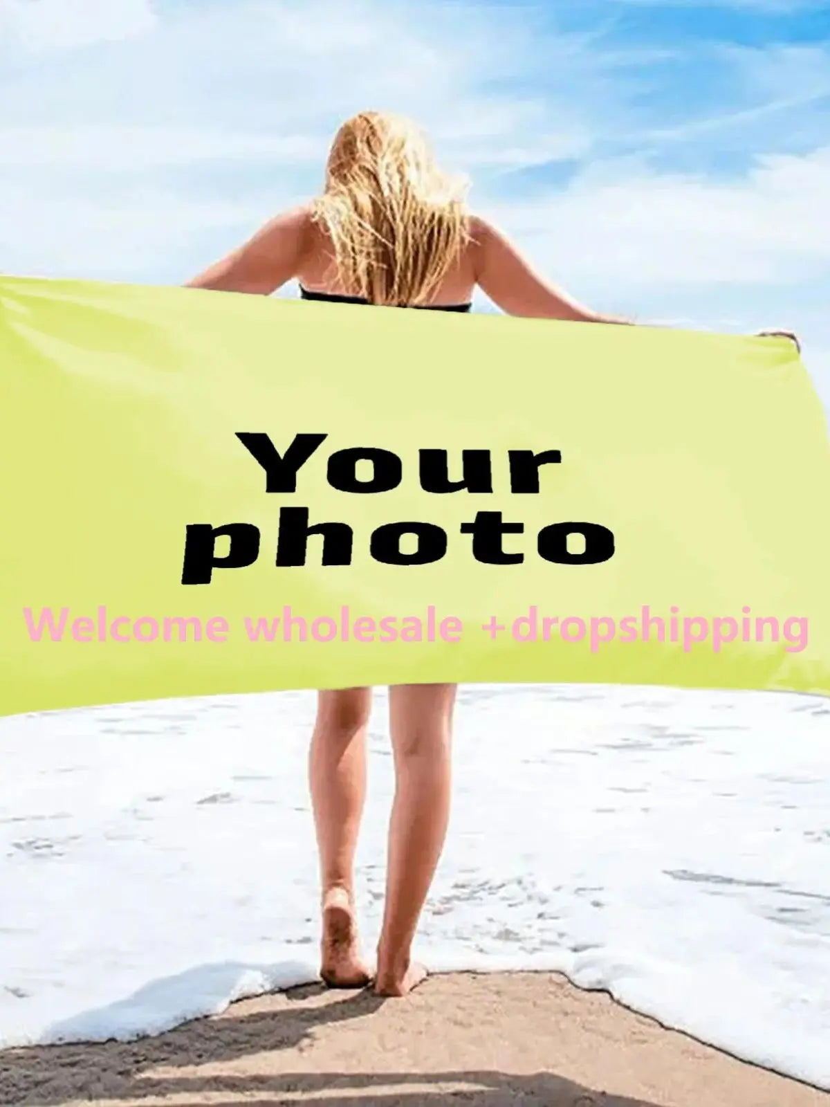 Custom Bath Beach Towel Funny Photo Name Color Customization Microfiber Outdoor Swimming Gifts Hotel Logo Bulk Orders Wholesale
