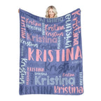 Personalized Name Flannel Throw Blankets For Girls Boys Birthday Gift
