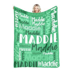Personalized Name Flannel Throw Blankets For Girls Boys Birthday Gift