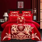 100/140CT Long-staple cotton Chinese-style wedding festive 4-pcs duvet cover set a witness to marriage and love, home decoration