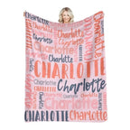 Personalized Name Flannel Throw Blankets For Girls Boys Birthday Gift