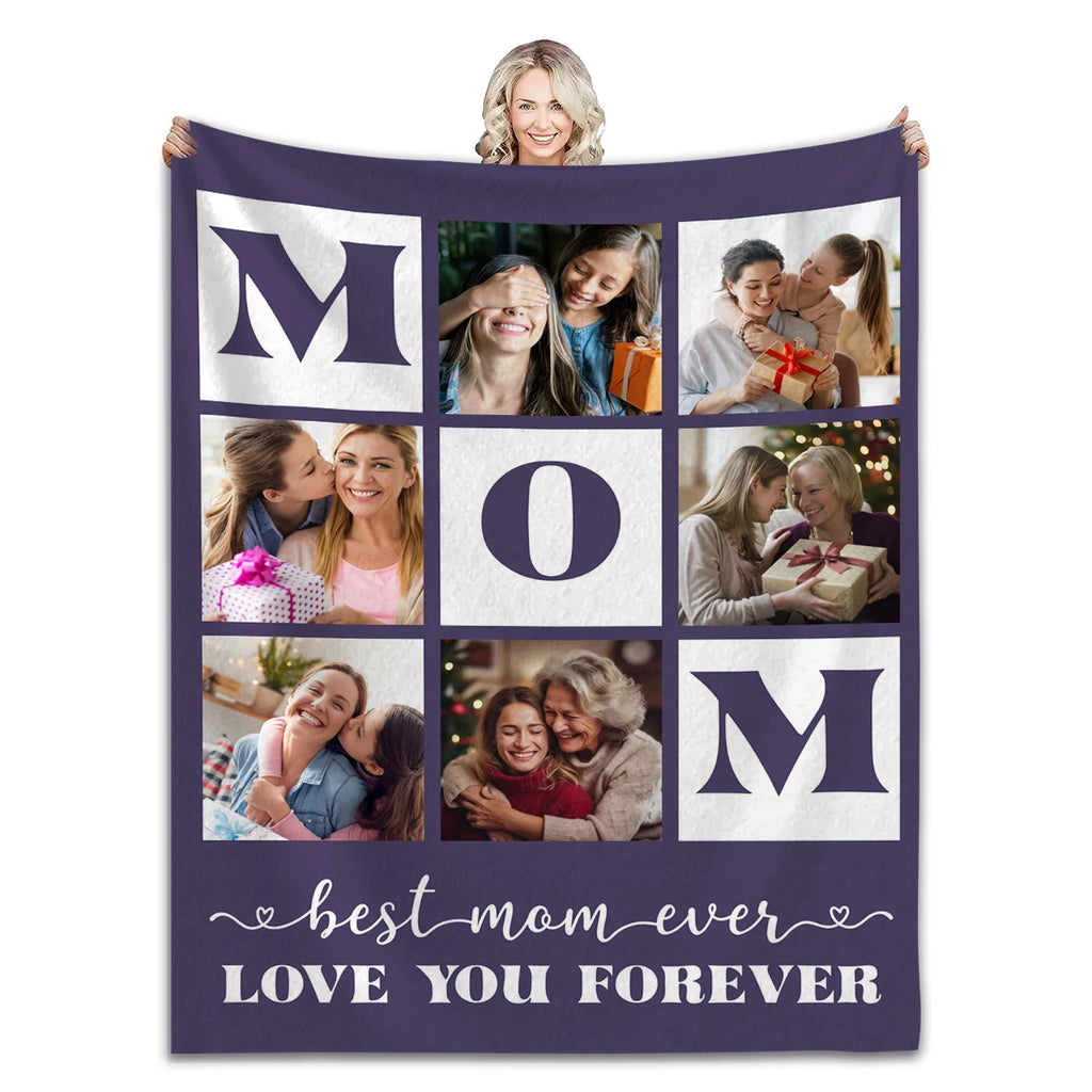 Custom Blanket With Your Own Photos Personalized Throw Blankets For Mom Mothers Day Gifts Birthday Present From Family