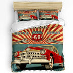 Surf Bedding Set For Bedroom Bed Home Hippie Classic Old Bus with Surfboard Freedom Holida Duvet Cover Quilt Cover Pillowcase