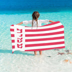 Striped Beach Towels Custom Name Beach Towel 3d Printed Microfiber Beach Towel Water Absorbing Personalized Bath Towel