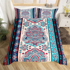 Bohemian Floral Duvet Cover Paisley Mandala Comforter Cover Microfiber Geometry Aztec Mexican Style Bedding Set Twin Queen Size