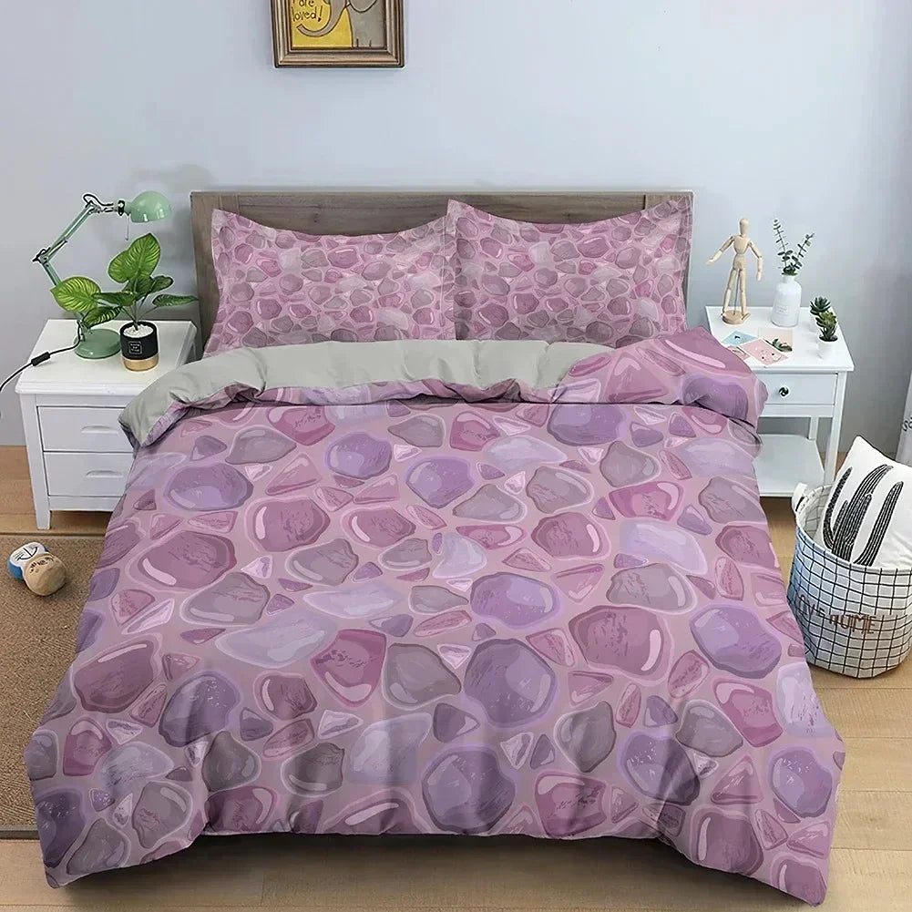 TOP Stripe Geometric Bedding Set Breathable Duvet Cover With Pillowcase Adults Queen King Size Quilt Cover Home Textiles