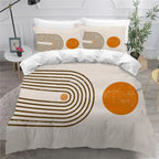 Mid Century Modern Duvet Cover Set King Abstract Geometric Balance Shapes Rainbow Sun Circles Boho Comforter Cover Bedding Sets