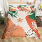 Medieval Boho Century Modern Duvet Cover Set Abstract Geometric Rainbow Sun Circles Comforter Cover Microfiber Soft Bedding Set