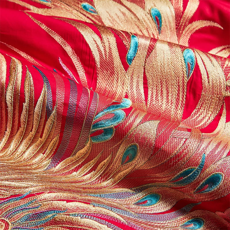 100/140CT Long-staple cotton Chinese-style wedding festive 4-pcs duvet cover set a witness to marriage and love, home decoration