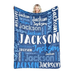 Personalized Name Flannel Throw Blankets For Girls Boys Birthday Gift