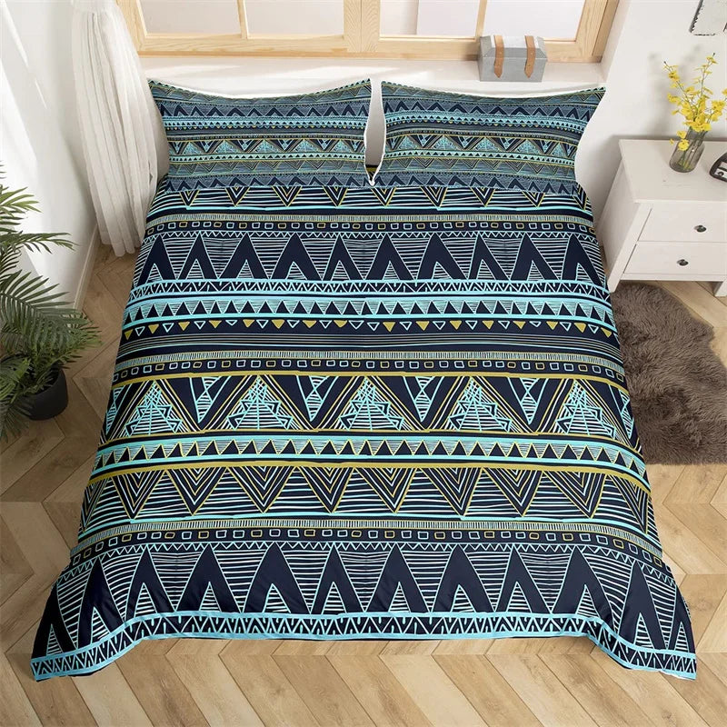 Bohemian Floral Duvet Cover Paisley Mandala Comforter Cover Microfiber Geometry Aztec Mexican Style Bedding Set Twin Queen Size