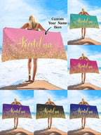 Custom Bath Beach Towel Funny Photo Name Color Customization Microfiber Outdoor Swimming Gifts Hotel Logo Bulk Orders Wholesale