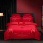 100/140CT Long-staple cotton Chinese-style wedding festive 4-pcs duvet cover set a witness to marriage and love, home decoration