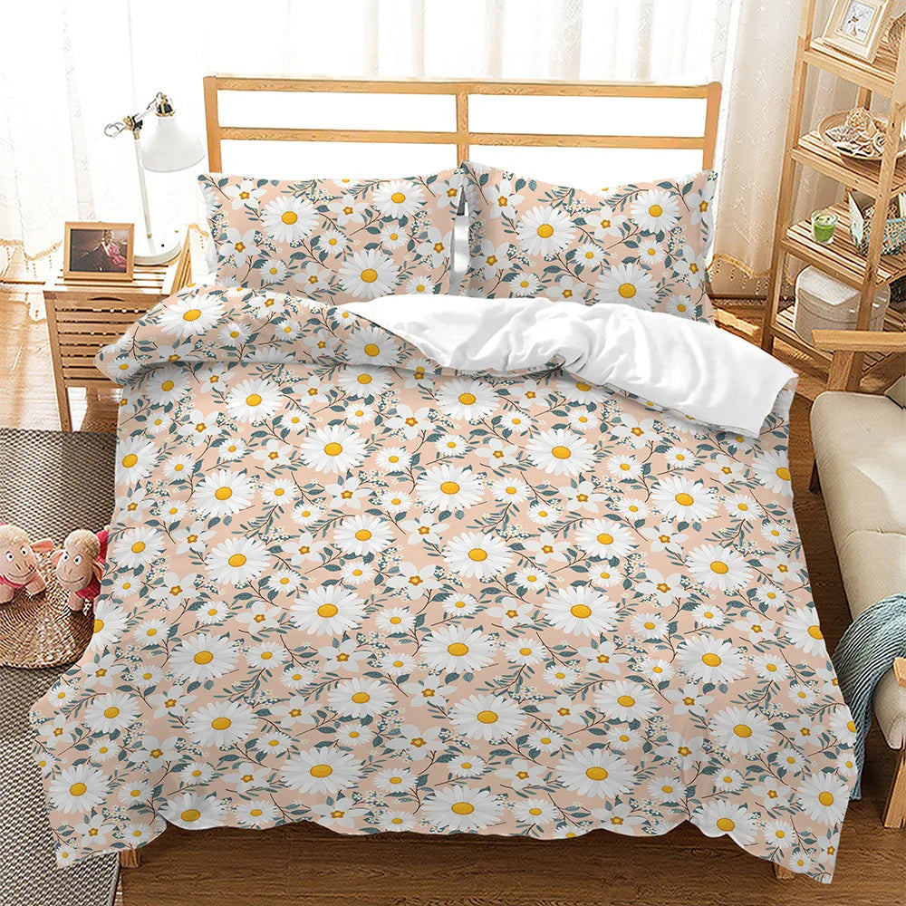 Botanical Leaves Floral Duvet Cover Set