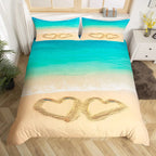 Beach Theme Duvet Cover Twin Queen Size Hawaiian Beach Ocean Bedding Set For Boys Girls Summer Holiday Vacation Comforter Cover