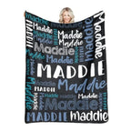 Personalized Name Flannel Throw Blankets For Girls Boys Birthday Gift