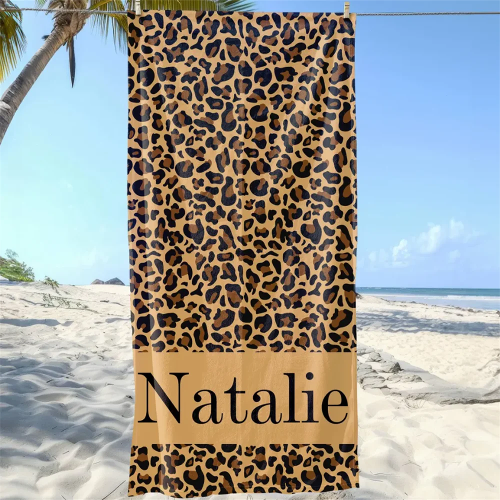 Customized Name Beach Towel 2024 New Bath Towels Stripe Printed Polyester Microfiber Towel Bath Towel Hot Sale Towel for Gift
