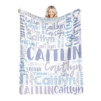 Personalized Name Flannel Throw Blankets For Girls Boys Birthday Gift