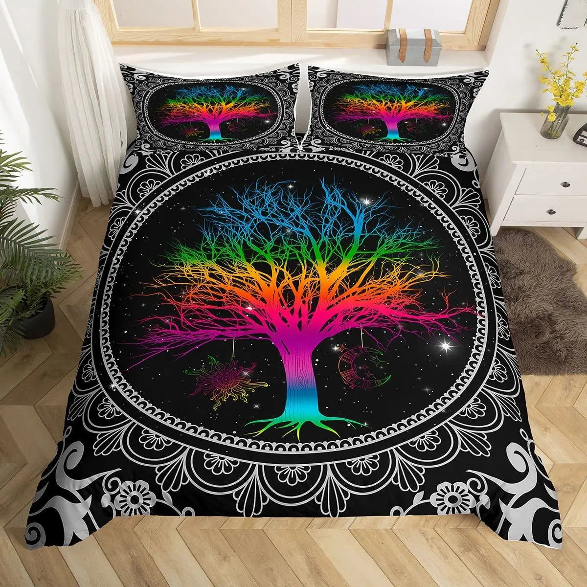 Sun, Moon and Tree of Life Duvet Cover Set