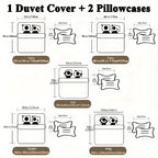 Grey and Black King Size Bed Pattern Down Duvet Cover Set, Soft and Comfortable Bedroom and Dormitory Decoration Bedding Set